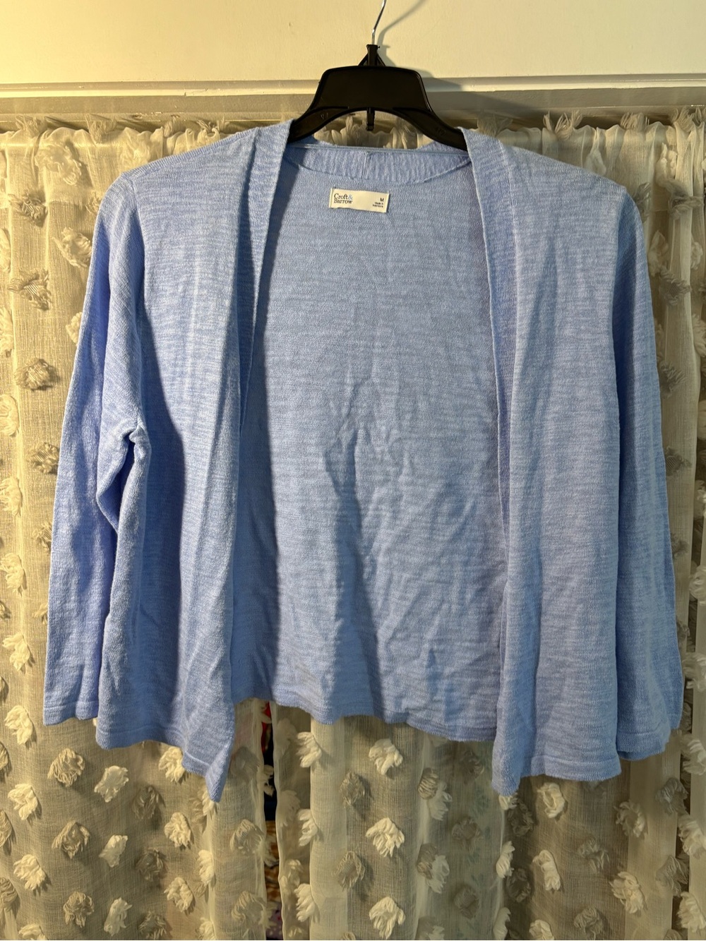croft & barrow Light Blue Open Front Women's Cardigan